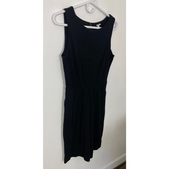 Women J. Crew wool solid black sleeveless shift dress, 2 - Picture 2 of 6
